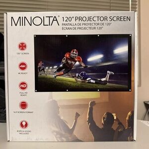 Minolta 120” Projector Screen 4K Full HD Ready 16:9 Screen Format NEW